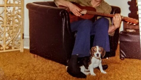 My sister and I used to sit on the rug and listen to my Dad play guitar and sing. 